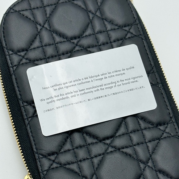 Christian Dior Cannage Phone case Chain Shoulder Bag Leather Black - Picture 8 of 10